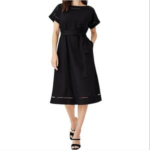 Ann Taylor Black Linen Dress Large